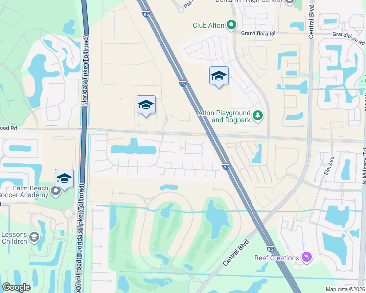 map of restaurants, bars, coffee shops, grocery stores, and more near 4503 Mediterranean Circle in Palm Beach Gardens