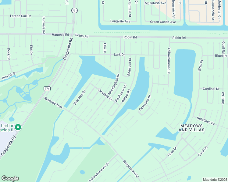 map of restaurants, bars, coffee shops, grocery stores, and more near 3 Sunflower Lane in Placida