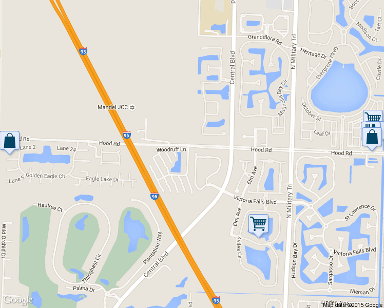 map of restaurants, bars, coffee shops, grocery stores, and more near 12844 Woodmill Drive in Palm Beach Gardens