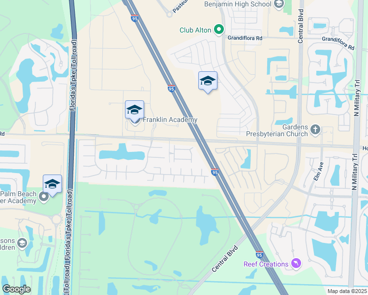 map of restaurants, bars, coffee shops, grocery stores, and more near 4547 Mediterranean Circle in Palm Beach Gardens