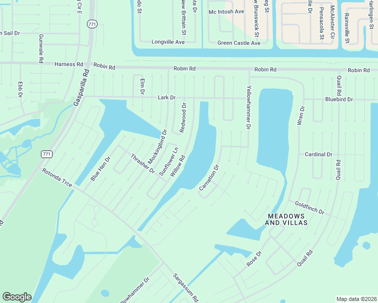 map of restaurants, bars, coffee shops, grocery stores, and more near 76 Willow Road in Placida