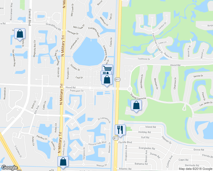 map of restaurants, bars, coffee shops, grocery stores, and more near 4047 Hood Road in Palm Beach Gardens