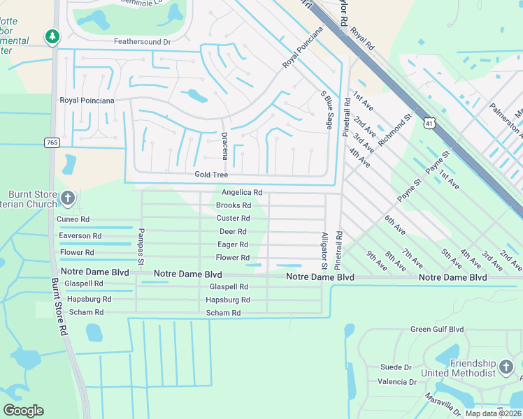 map of restaurants, bars, coffee shops, grocery stores, and more near 26404 Brooks Road in Punta Gorda