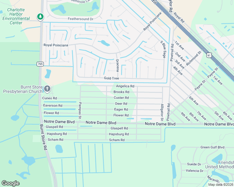 map of restaurants, bars, coffee shops, grocery stores, and more near 26312 Brooks Road in Punta Gorda