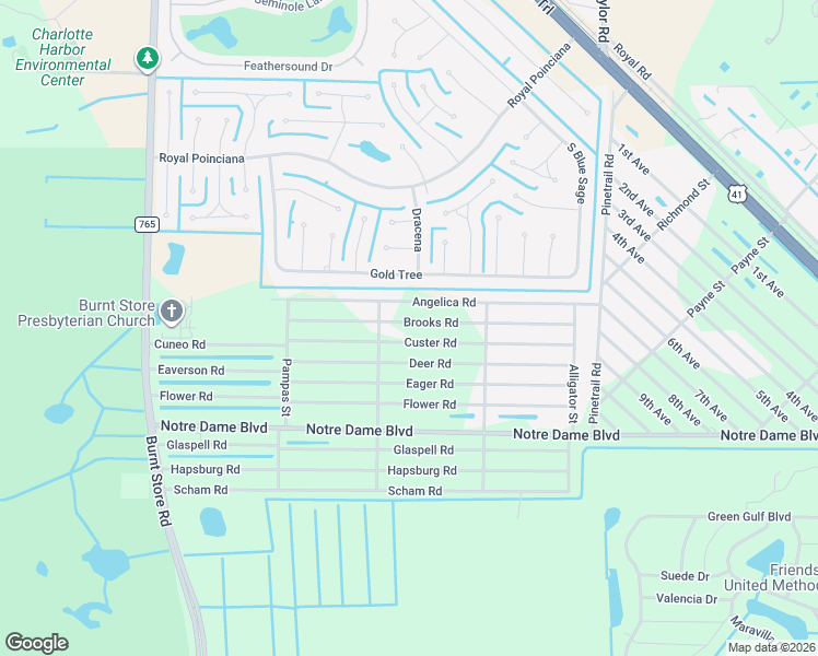 map of restaurants, bars, coffee shops, grocery stores, and more near 26312 Brooks Road in Punta Gorda