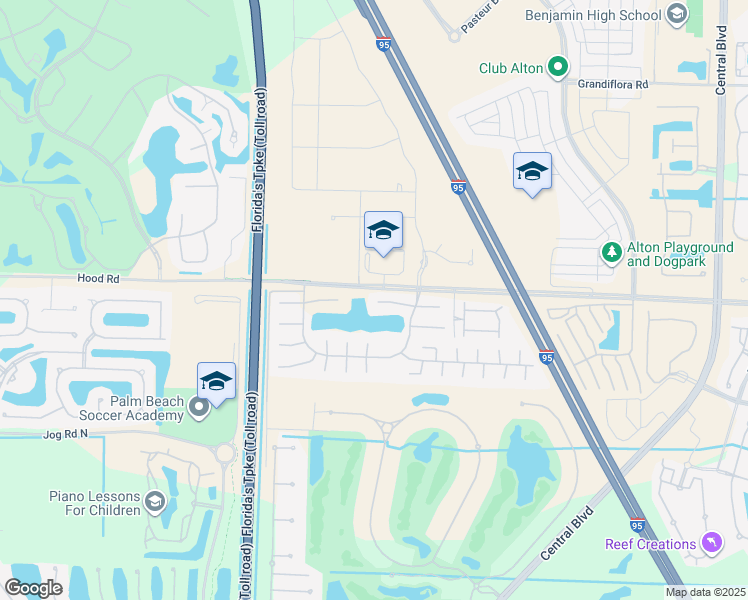 map of restaurants, bars, coffee shops, grocery stores, and more near 5773 Golden Eagle Circle in Palm Beach Gardens