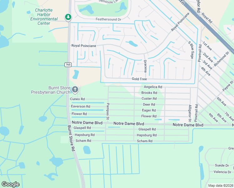 map of restaurants, bars, coffee shops, grocery stores, and more near 26210 Brooks Road in Punta Gorda