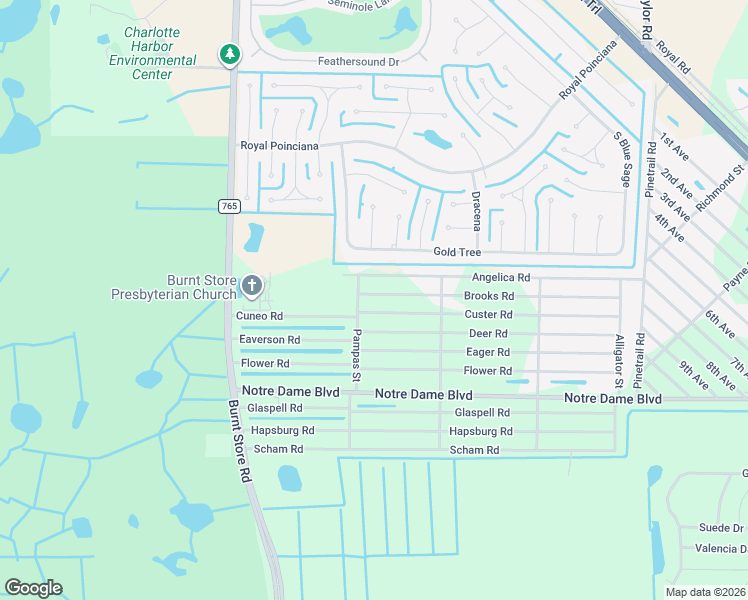 map of restaurants, bars, coffee shops, grocery stores, and more near 26210 Brooks Road in Punta Gorda