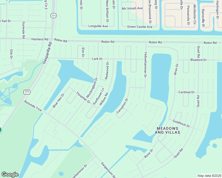 map of restaurants, bars, coffee shops, grocery stores, and more near 76 Willow Road in Placida