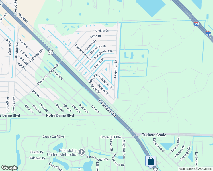 map of restaurants, bars, coffee shops, grocery stores, and more near 11318 Pepper Road in Punta Gorda