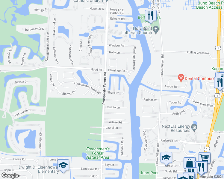 map of restaurants, bars, coffee shops, grocery stores, and more near 12831 Inshore Drive in Palm Beach Gardens