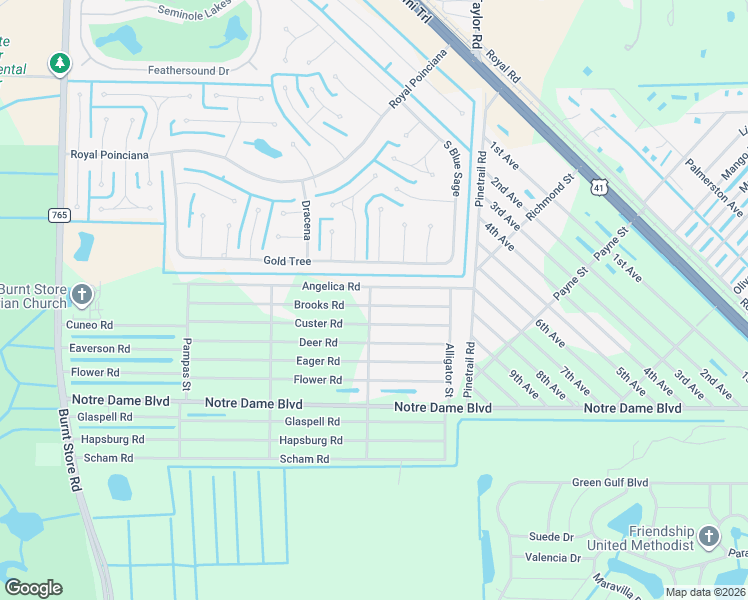 map of restaurants, bars, coffee shops, grocery stores, and more near 26404 Brooks Road in Punta Gorda