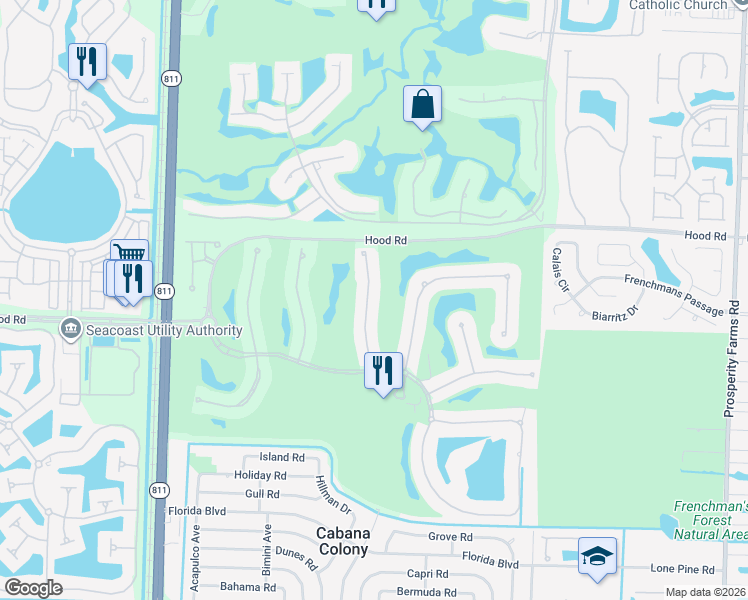 map of restaurants, bars, coffee shops, grocery stores, and more near 326 Charroux Drive in Palm Beach Gardens