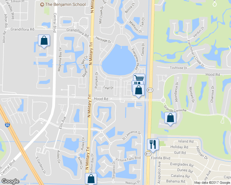 map of restaurants, bars, coffee shops, grocery stores, and more near 304 September Street in Palm Beach Gardens