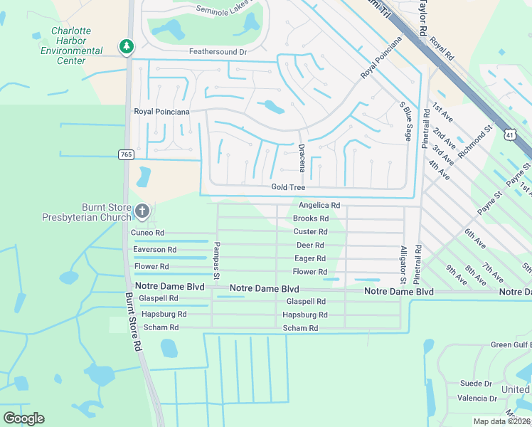 map of restaurants, bars, coffee shops, grocery stores, and more near 26262 Brooks Road in Punta Gorda