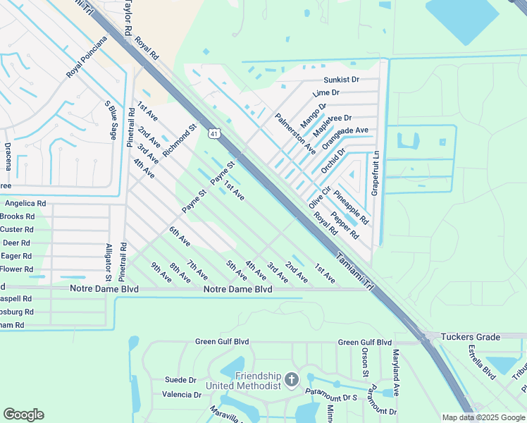 map of restaurants, bars, coffee shops, grocery stores, and more near 11402 1st Avenue in Punta Gorda