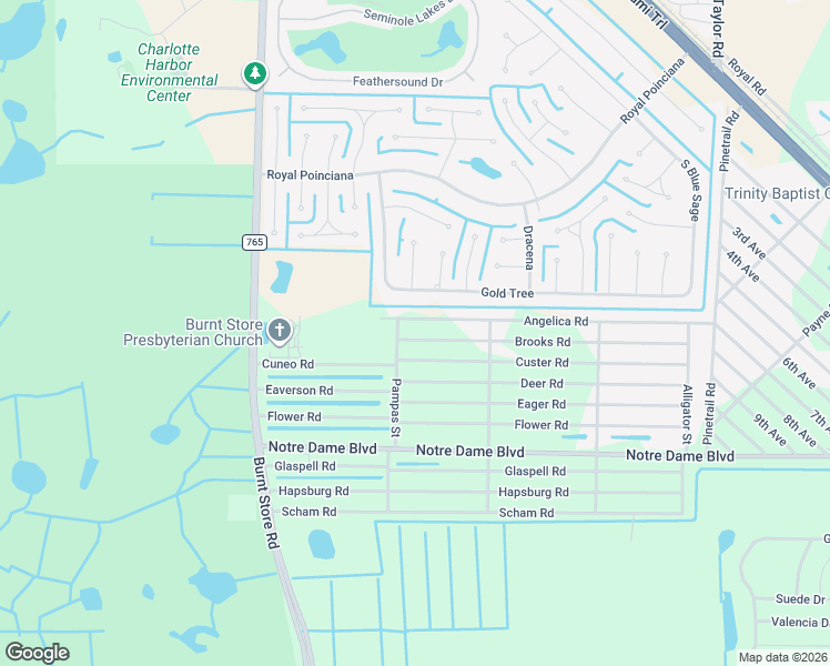 map of restaurants, bars, coffee shops, grocery stores, and more near 26210 Brooks Road in Punta Gorda
