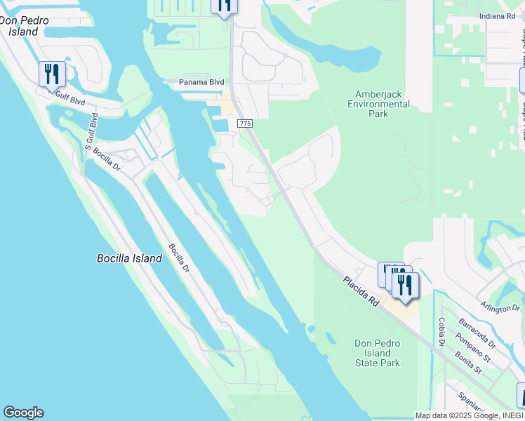 map of restaurants, bars, coffee shops, grocery stores, and more near 11220 Hacienda Del Mar Boulevard in Placida