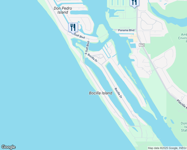 map of restaurants, bars, coffee shops, grocery stores, and more near 100 South Gulf Boulevard in Placida
