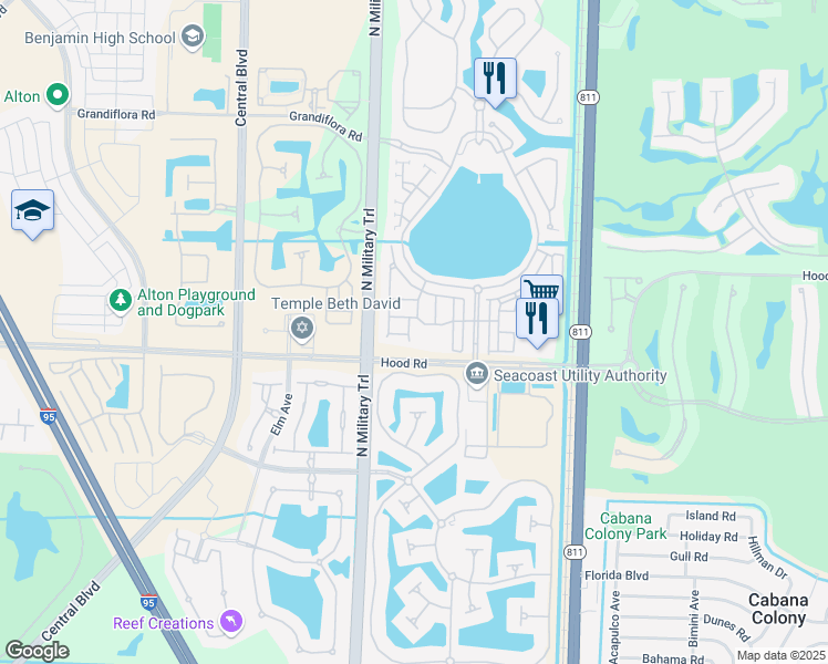 map of restaurants, bars, coffee shops, grocery stores, and more near 404 Pumpkin Drive in Palm Beach Gardens