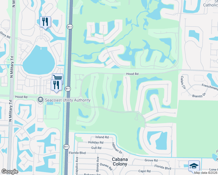 map of restaurants, bars, coffee shops, grocery stores, and more near 228 Montant Drive in Palm Beach Gardens