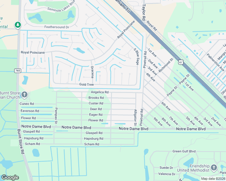 map of restaurants, bars, coffee shops, grocery stores, and more near 26404 Brooks Road in Punta Gorda