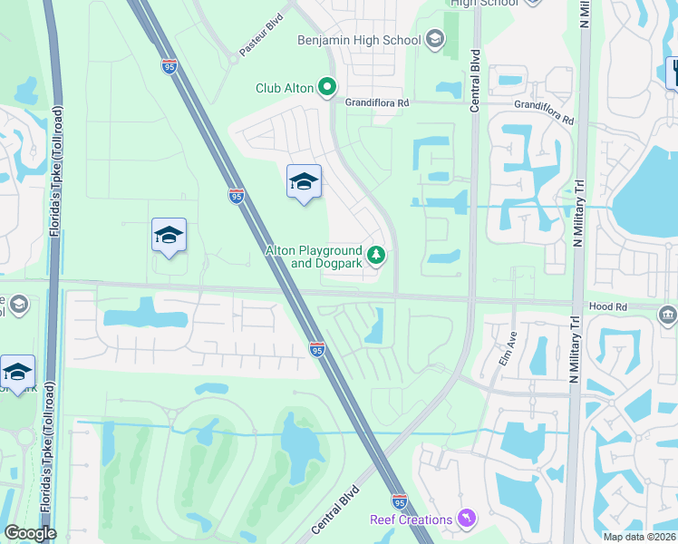 map of restaurants, bars, coffee shops, grocery stores, and more near 5225 Hood Road in Palm Beach Gardens