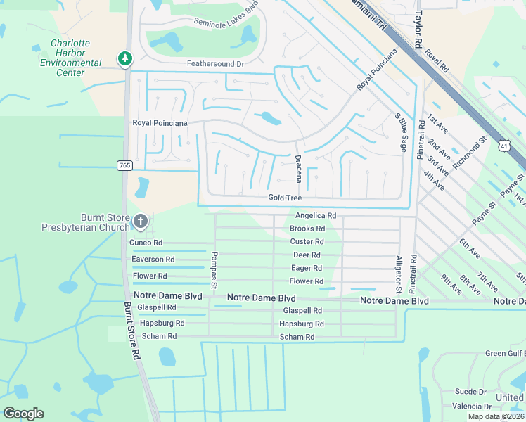 map of restaurants, bars, coffee shops, grocery stores, and more near 448 Gold Tree in Punta Gorda
