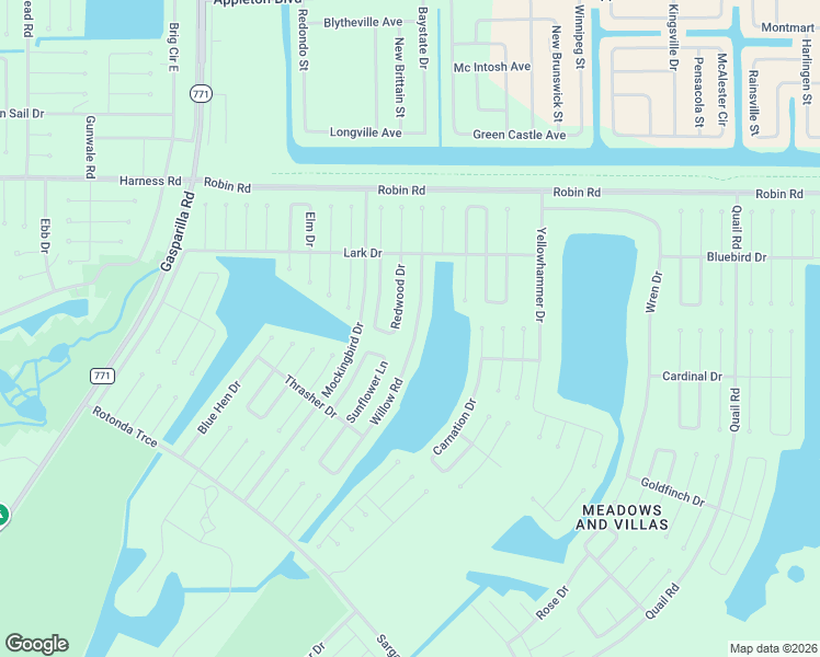 map of restaurants, bars, coffee shops, grocery stores, and more near 89 Willow Road in Placida