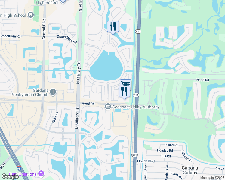 map of restaurants, bars, coffee shops, grocery stores, and more near 37 Stoney Drive in Palm Beach Gardens