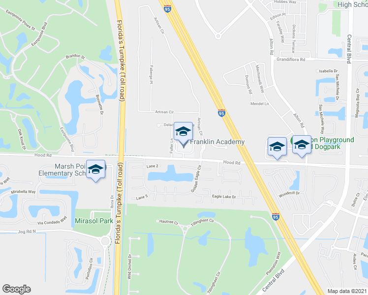 map of restaurants, bars, coffee shops, grocery stores, and more near 5651 Hood Road in Palm Beach Gardens