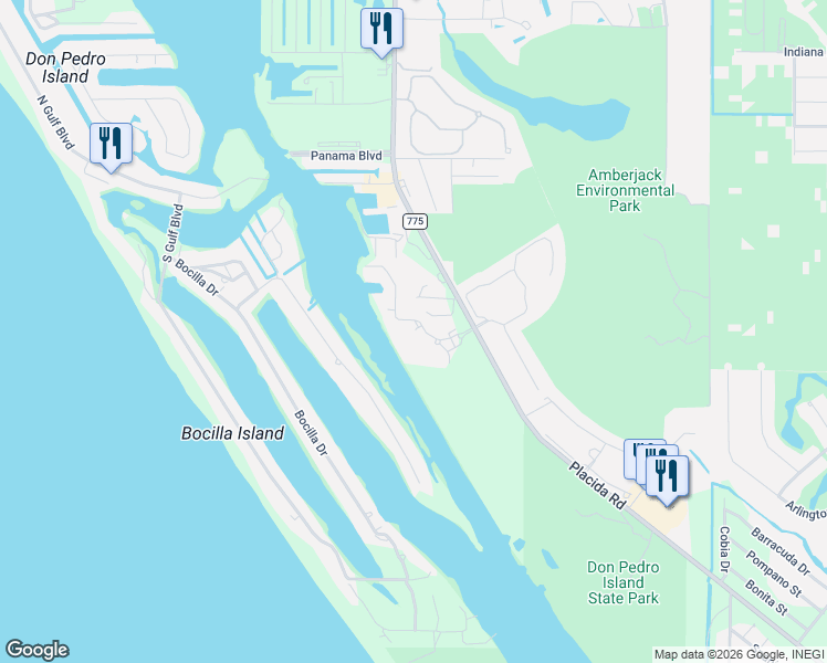 map of restaurants, bars, coffee shops, grocery stores, and more near in Placida
