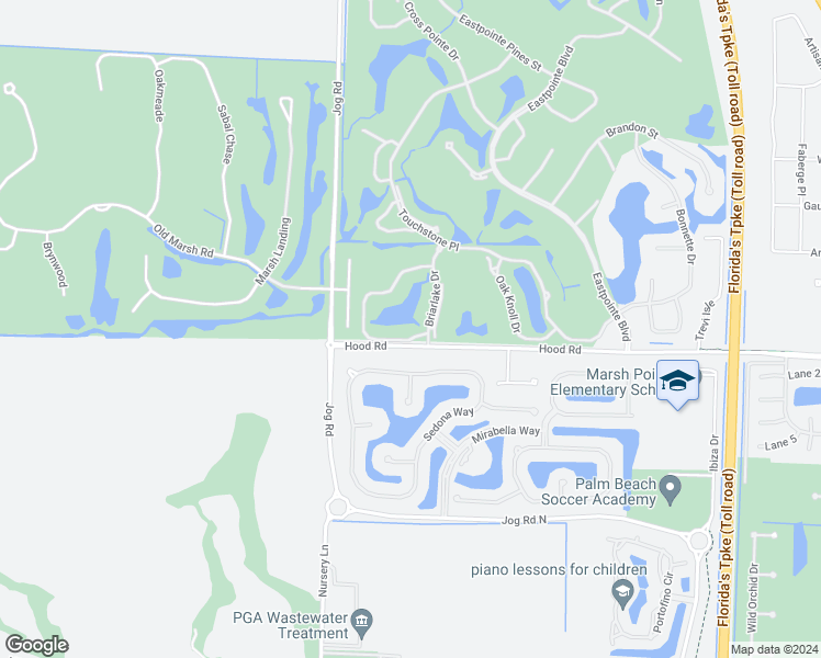 map of restaurants, bars, coffee shops, grocery stores, and more near 6962 Briarlake Circle in Palm Beach Gardens