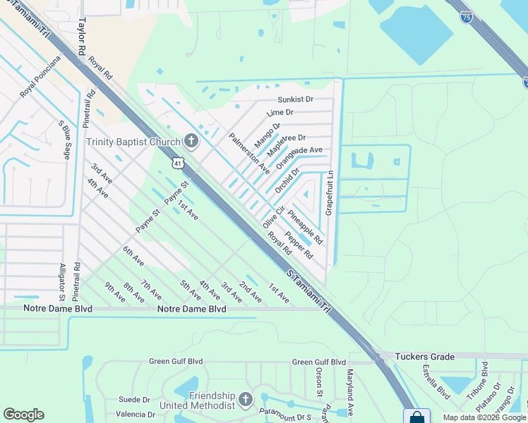 map of restaurants, bars, coffee shops, grocery stores, and more near 15401 Orchid Drive in Punta Gorda