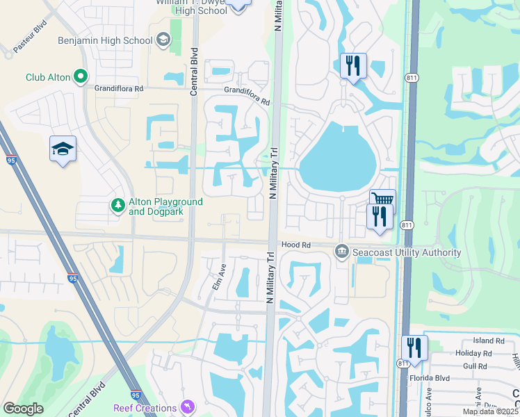 map of restaurants, bars, coffee shops, grocery stores, and more near 4518 Illicium Drive in Palm Beach Gardens