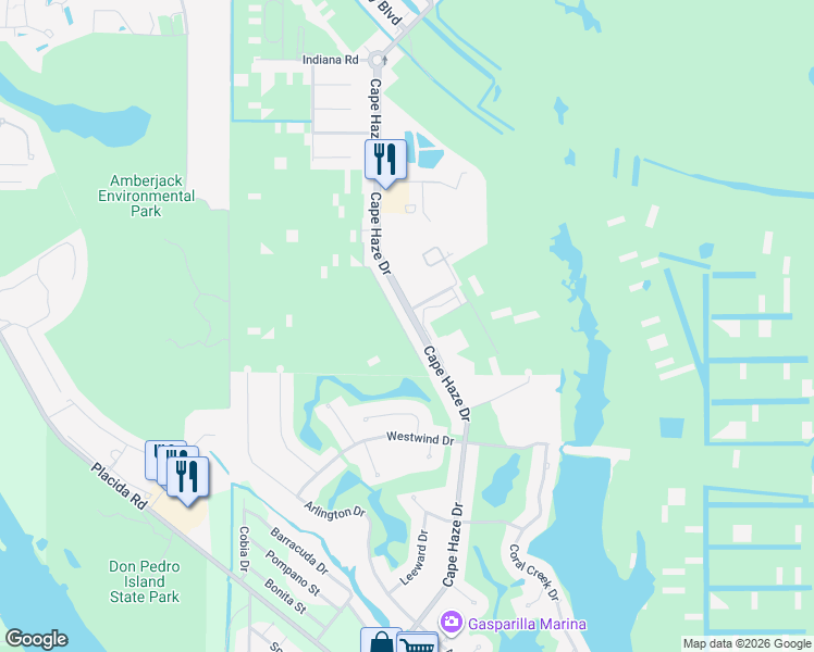 map of restaurants, bars, coffee shops, grocery stores, and more near 3920 Cape Haze Drive in Rotonda West