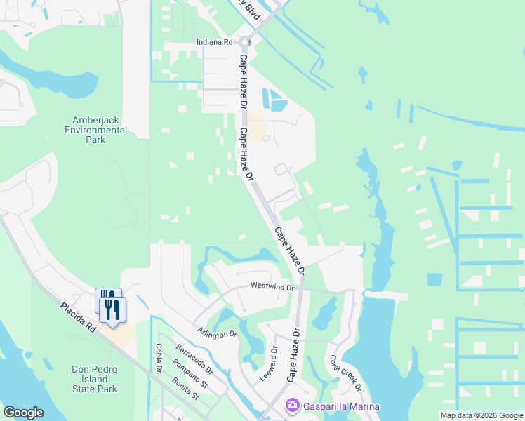 map of restaurants, bars, coffee shops, grocery stores, and more near 3920 Cape Haze Drive in Rotonda West