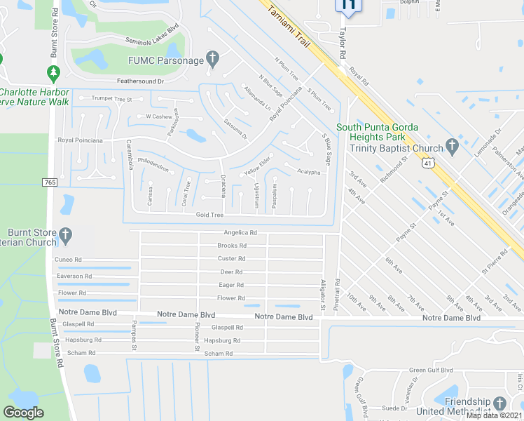 map of restaurants, bars, coffee shops, grocery stores, and more near 7538 Ligustrum in Punta Gorda
