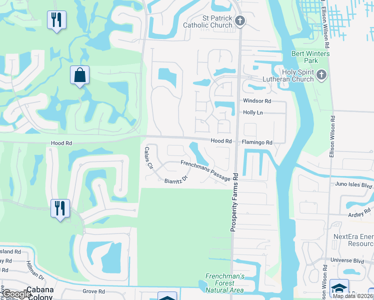 map of restaurants, bars, coffee shops, grocery stores, and more near 12870 La Rochelle Circle in Palm Beach Gardens