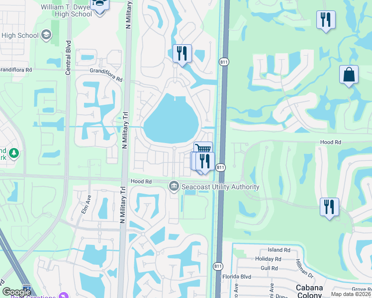 map of restaurants, bars, coffee shops, grocery stores, and more near 170 Evergrene Parkway in Palm Beach Gardens