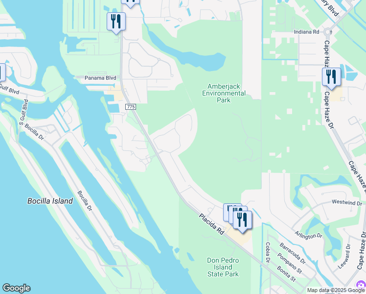 map of restaurants, bars, coffee shops, grocery stores, and more near 8785 Conch Avenue in Placida