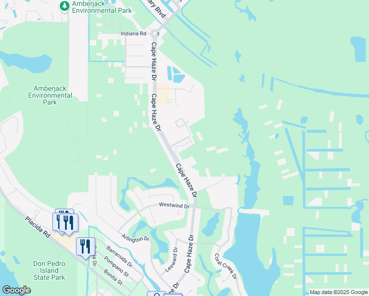 map of restaurants, bars, coffee shops, grocery stores, and more near 3923 Cape Haze Drive in Placida