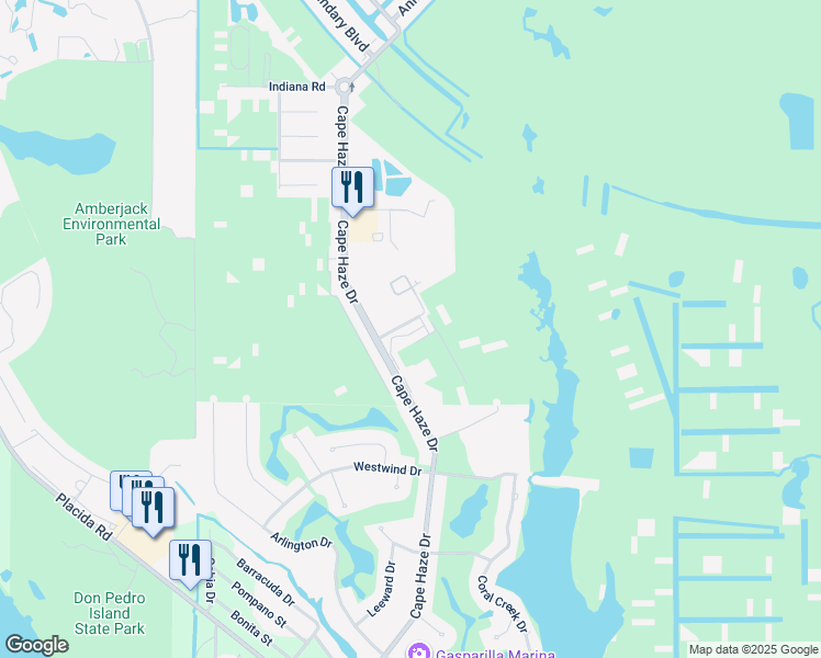 map of restaurants, bars, coffee shops, grocery stores, and more near 3550 Haitian Road in Placida
