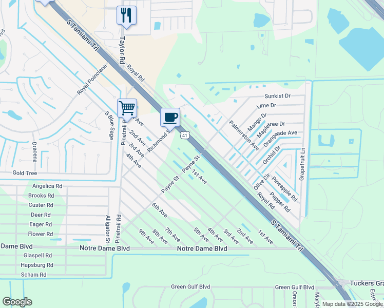map of restaurants, bars, coffee shops, grocery stores, and more near 11255 Tamiami Trail in Punta Gorda