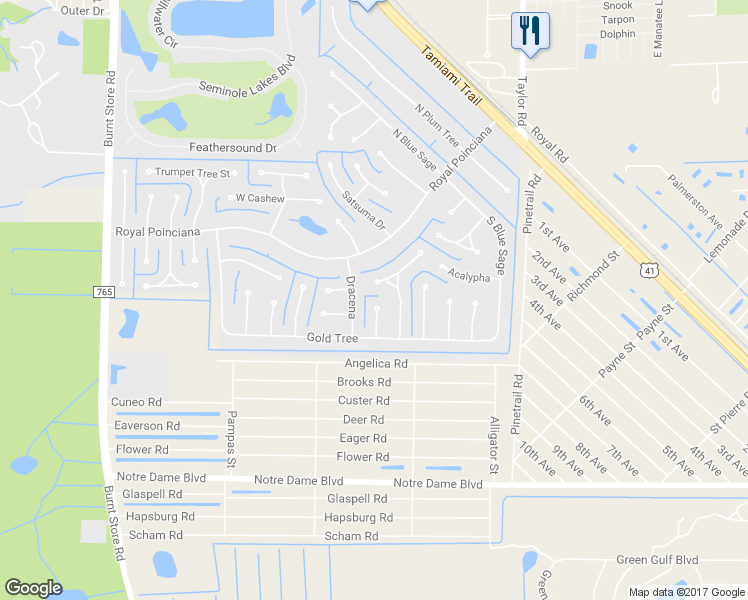 map of restaurants, bars, coffee shops, grocery stores, and more near 7503 Pon Kan in Punta Gorda