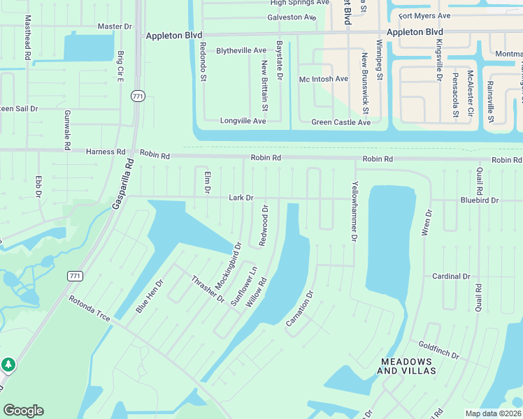 map of restaurants, bars, coffee shops, grocery stores, and more near 103 Willow Road in Placida