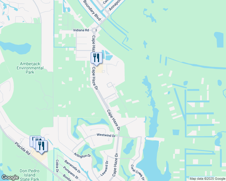 map of restaurants, bars, coffee shops, grocery stores, and more near 3550 Haitian Road in Placida