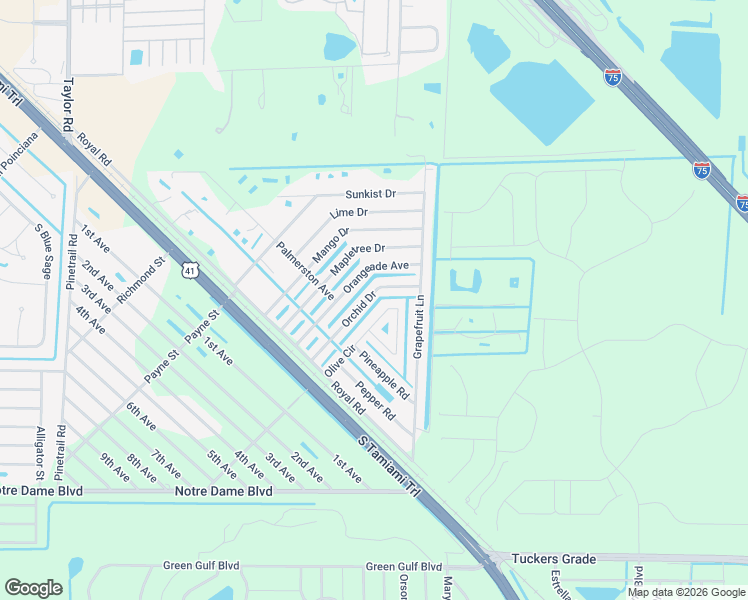 map of restaurants, bars, coffee shops, grocery stores, and more near 15473 Orchid Drive in Punta Gorda