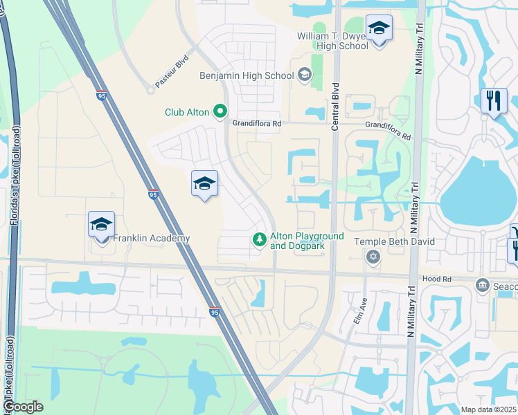 map of restaurants, bars, coffee shops, grocery stores, and more near 12939 Alton Road in Palm Beach Gardens