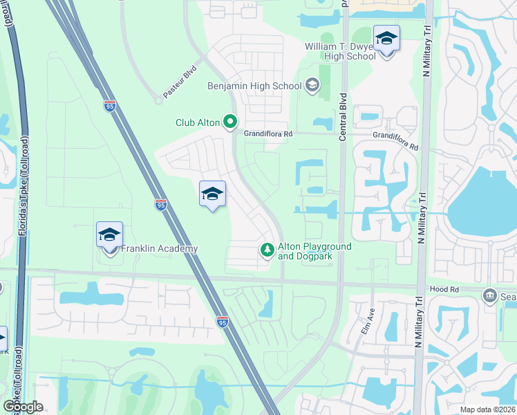 map of restaurants, bars, coffee shops, grocery stores, and more near 13011 Alton Road in Palm Beach Gardens